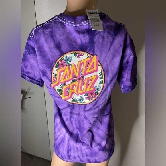 santa Cruz Vacation Dot Purple Spider Tie Dye T-Shirt size small NWT - Picture 2 of 5